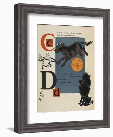 Alphabet Page: C and D. the Cow That Jumped Over the Moon. the Dog That Laughed-William Denslow-Framed Giclee Print