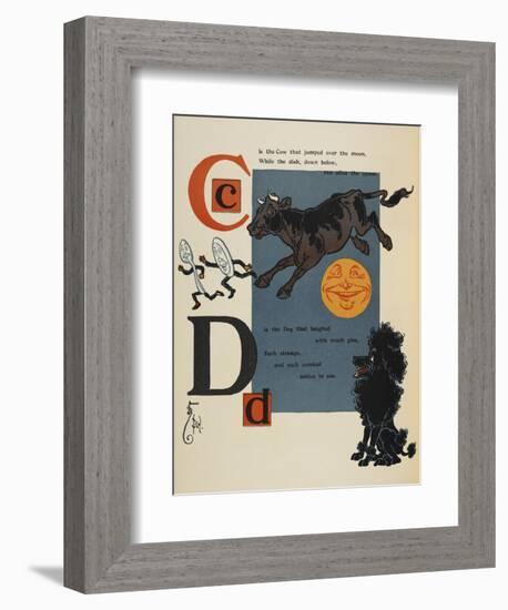 Alphabet Page: C and D. the Cow That Jumped Over the Moon. the Dog That Laughed-William Denslow-Framed Giclee Print