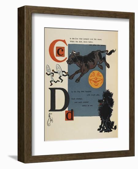 Alphabet Page: C and D. the Cow That Jumped Over the Moon. the Dog That Laughed-William Denslow-Framed Giclee Print