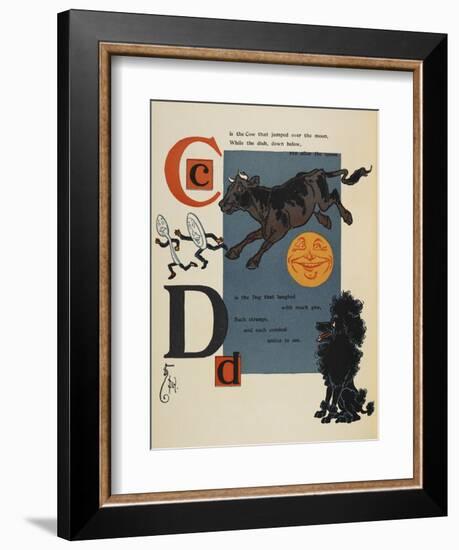 Alphabet Page: C and D. the Cow That Jumped Over the Moon. the Dog That Laughed-William Denslow-Framed Giclee Print