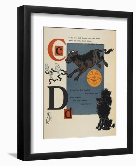 Alphabet Page: C and D. the Cow That Jumped Over the Moon. the Dog That Laughed-William Denslow-Framed Giclee Print