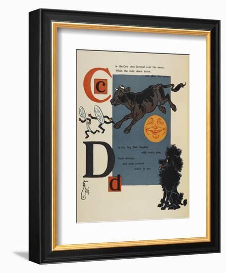 Alphabet Page: C and D. the Cow That Jumped Over the Moon. the Dog That Laughed-William Denslow-Framed Giclee Print