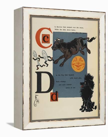 Alphabet Page: C and D. the Cow That Jumped Over the Moon. the Dog That Laughed-William Denslow-Framed Premier Image Canvas