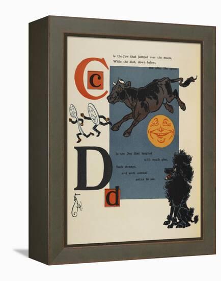 Alphabet Page: C and D. the Cow That Jumped Over the Moon. the Dog That Laughed-William Denslow-Framed Premier Image Canvas