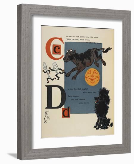 Alphabet Page: C and D. the Cow That Jumped Over the Moon. the Dog That Laughed-William Denslow-Framed Giclee Print