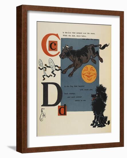 Alphabet Page: C and D. the Cow That Jumped Over the Moon. the Dog That Laughed-William Denslow-Framed Giclee Print