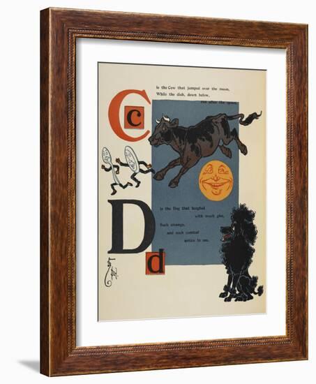 Alphabet Page: C and D. the Cow That Jumped Over the Moon. the Dog That Laughed-William Denslow-Framed Giclee Print