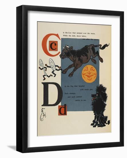 Alphabet Page: C and D. the Cow That Jumped Over the Moon. the Dog That Laughed-William Denslow-Framed Giclee Print