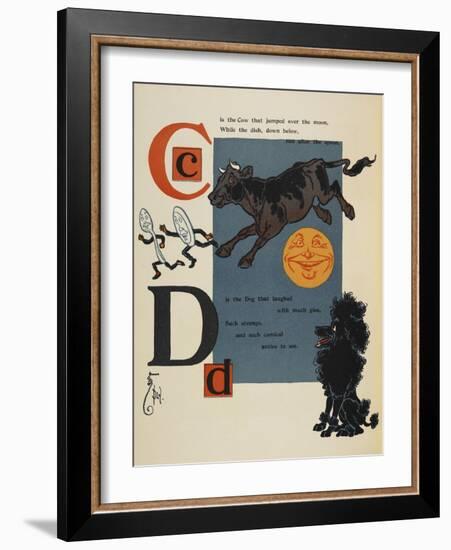 Alphabet Page: C and D. the Cow That Jumped Over the Moon. the Dog That Laughed-William Denslow-Framed Giclee Print