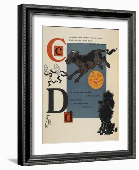 Alphabet Page: C and D. the Cow That Jumped Over the Moon. the Dog That Laughed-William Denslow-Framed Giclee Print