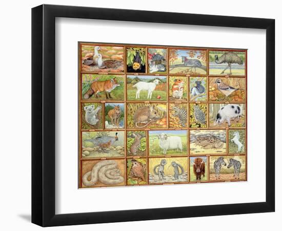 Alphabetical Animals-Ditz-Framed Premium Giclee Print