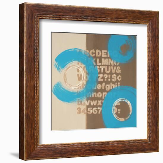 Alphabetical Blue Abstract-Irena Orlov-Framed Art Print