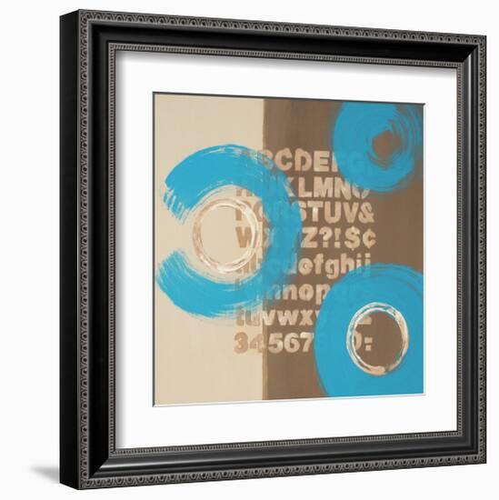 Alphabetical Blue Abstract-Irena Orlov-Framed Art Print