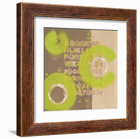 Alphabetical Green Abstract-Irena Orlov-Framed Art Print