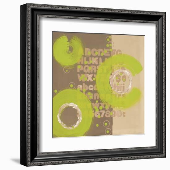 Alphabetical Green Abstract-Irena Orlov-Framed Art Print