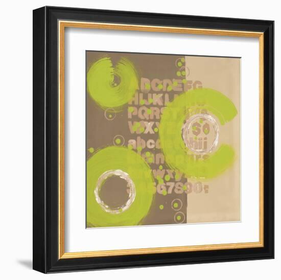 Alphabetical Green Abstract-Irena Orlov-Framed Art Print