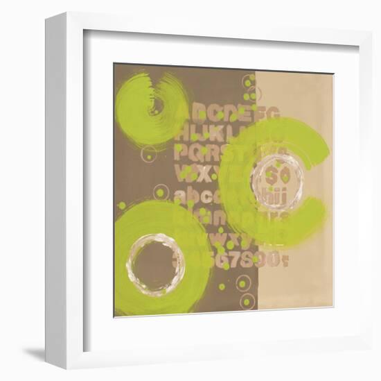 Alphabetical Green Abstract-Irena Orlov-Framed Art Print