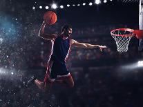 Basket Player Throws the Ball at the Stadium-alphaspirit-Photographic Print