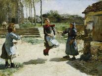 Little Girls Jumping Rope; Gamines Sautant a La Corde, 1888-Alphonse Etienne Dinet-Framed Giclee Print