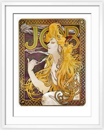 alphonse mucha poster for job cigarette papers 1898 Mucha, Job, Original Art Nouveau Belle Epoque Poster, Gold, Paper 1896 Alphonse Mucha | Job (1900)