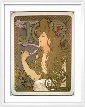 alphonse mucha poster for job cigarette papers 1898 Rolling Alfonse or Canvas Home Decor JOB Rolling Papers Advertisement, 1898