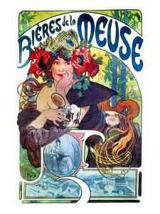 Beer Ad By Mucha, C1897 by Alphonse Mucha