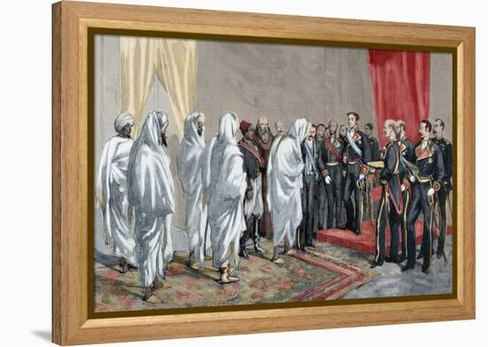 Alphonse XII Receiving the Congratulations of the Moroccan Embassy-Arturo Ferrari-Framed Premier Image Canvas