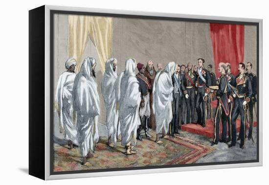 Alphonse XII Receiving the Congratulations of the Moroccan Embassy-Arturo Ferrari-Framed Premier Image Canvas