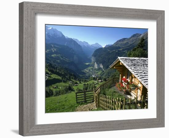 Alpine Cabin, Wengen and Lauterbrunnen Valley, Berner Oberland, Switzerland-Doug Pearson-Framed Photographic Print