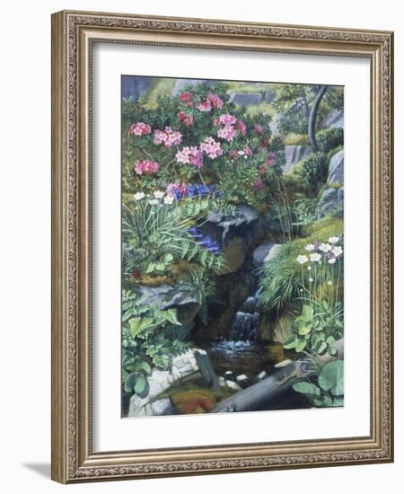 Alpine Flowers by a Stream-Otto Didrik Ottesen-Framed Giclee Print