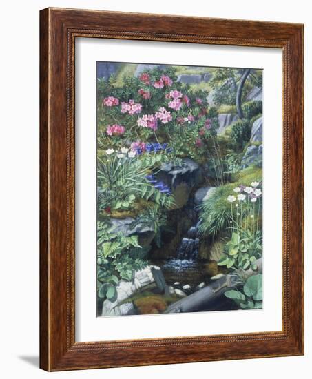 Alpine Flowers by a Stream-Otto Didrik Ottesen-Framed Giclee Print