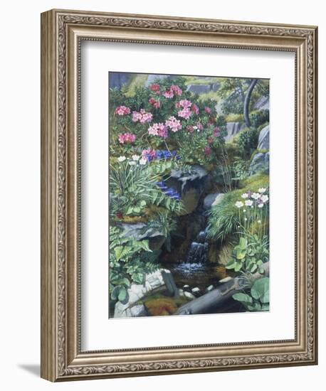 Alpine Flowers by a Stream-Otto Didrik Ottesen-Framed Giclee Print