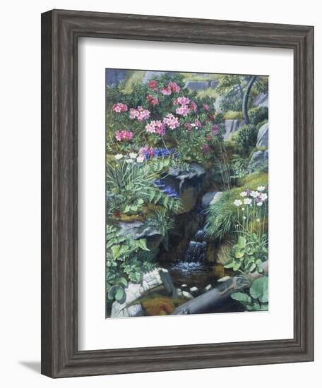 Alpine Flowers by a Stream-Otto Didrik Ottesen-Framed Giclee Print