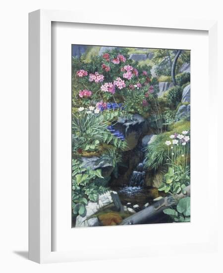 Alpine Flowers by a Stream-Otto Didrik Ottesen-Framed Giclee Print