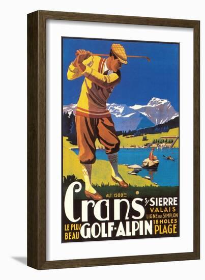 Alpine Golf-null-Framed Art Print