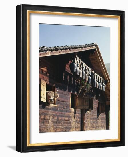 Alpine Hut, Cow, Bells-Thonig-Framed Photographic Print