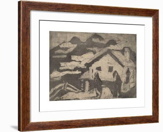 Alpine Huts in Fog-Ernst Ludwig Kirchner-Framed Premium Giclee Print