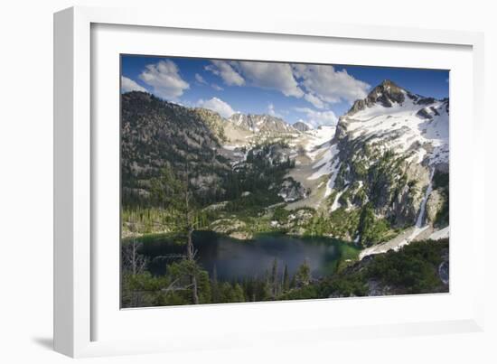 Alpine Lake and Mountain Peak, Sawtooth Nf, Idaho-Howie Garber-Framed Photographic Print