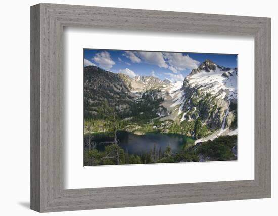 Alpine Lake and Mountain Peak, Sawtooth Nf, Idaho-Howie Garber-Framed Photographic Print