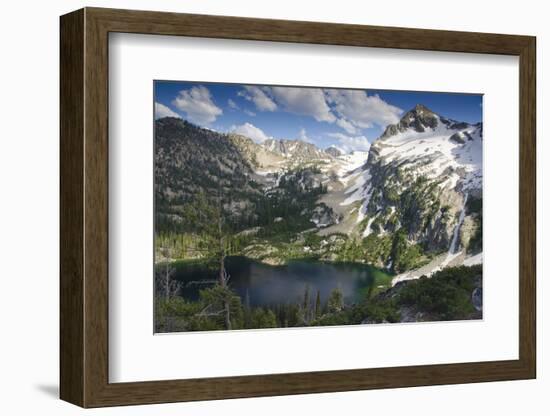 Alpine Lake and Mountain Peak, Sawtooth Nf, Idaho-Howie Garber-Framed Photographic Print