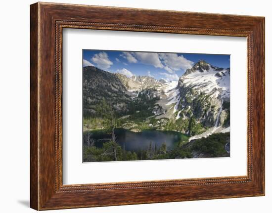 Alpine Lake and Mountain Peak, Sawtooth Nf, Idaho-Howie Garber-Framed Photographic Print