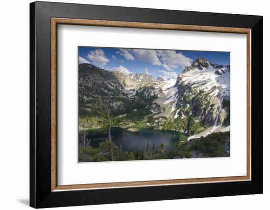 Alpine Lake and Mountain Peak, Sawtooth Nf, Idaho-Howie Garber-Framed Photographic Print