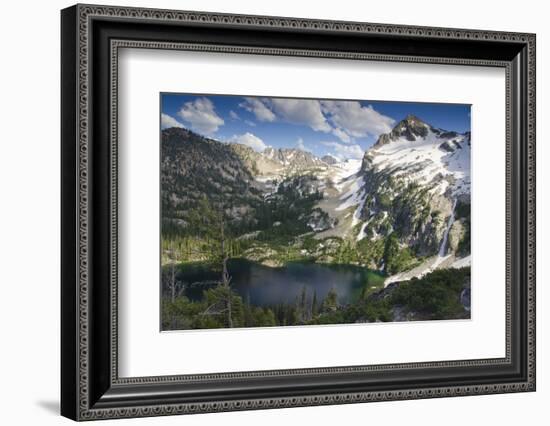 Alpine Lake and Mountain Peak, Sawtooth Nf, Idaho-Howie Garber-Framed Photographic Print