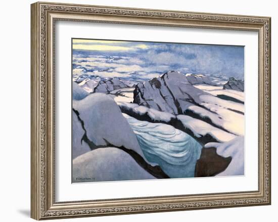 Alpine Mountain Chain Glaciers and Peaks in Snow-Félix Vallotton-Framed Giclee Print