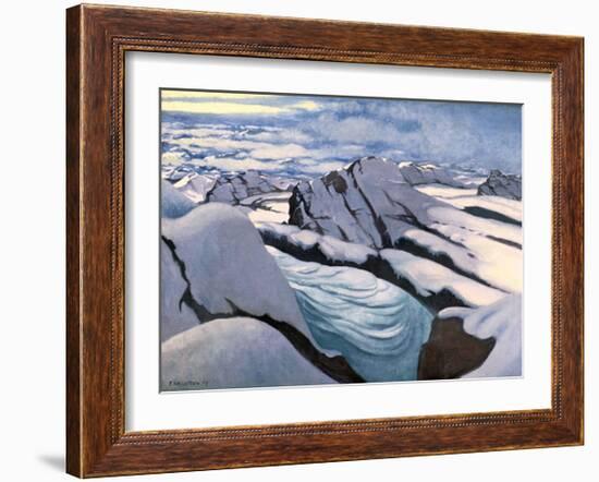 Alpine Mountain Chain Glaciers and Peaks in Snow-Félix Vallotton-Framed Giclee Print