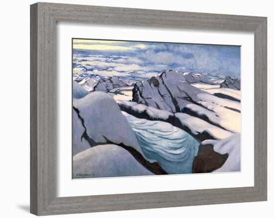 Alpine Mountain Chain Glaciers and Peaks in Snow-Félix Vallotton-Framed Giclee Print