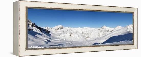 Alpine Panorama (Skiing Area near Scuol, Switzerland)-swisshippo-Framed Premier Image Canvas