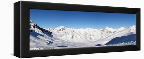 Alpine Panorama (Skiing Area near Scuol, Switzerland)-swisshippo-Framed Premier Image Canvas