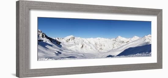 Alpine Panorama (Skiing Area near Scuol, Switzerland)-swisshippo-Framed Photographic Print