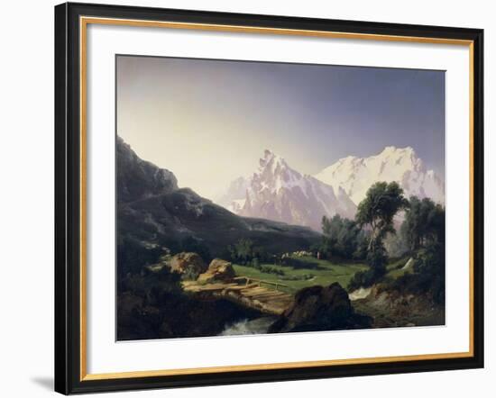 Alpine Peaks, Gressoney Valley-Giuseppe Camino-Framed Giclee Print